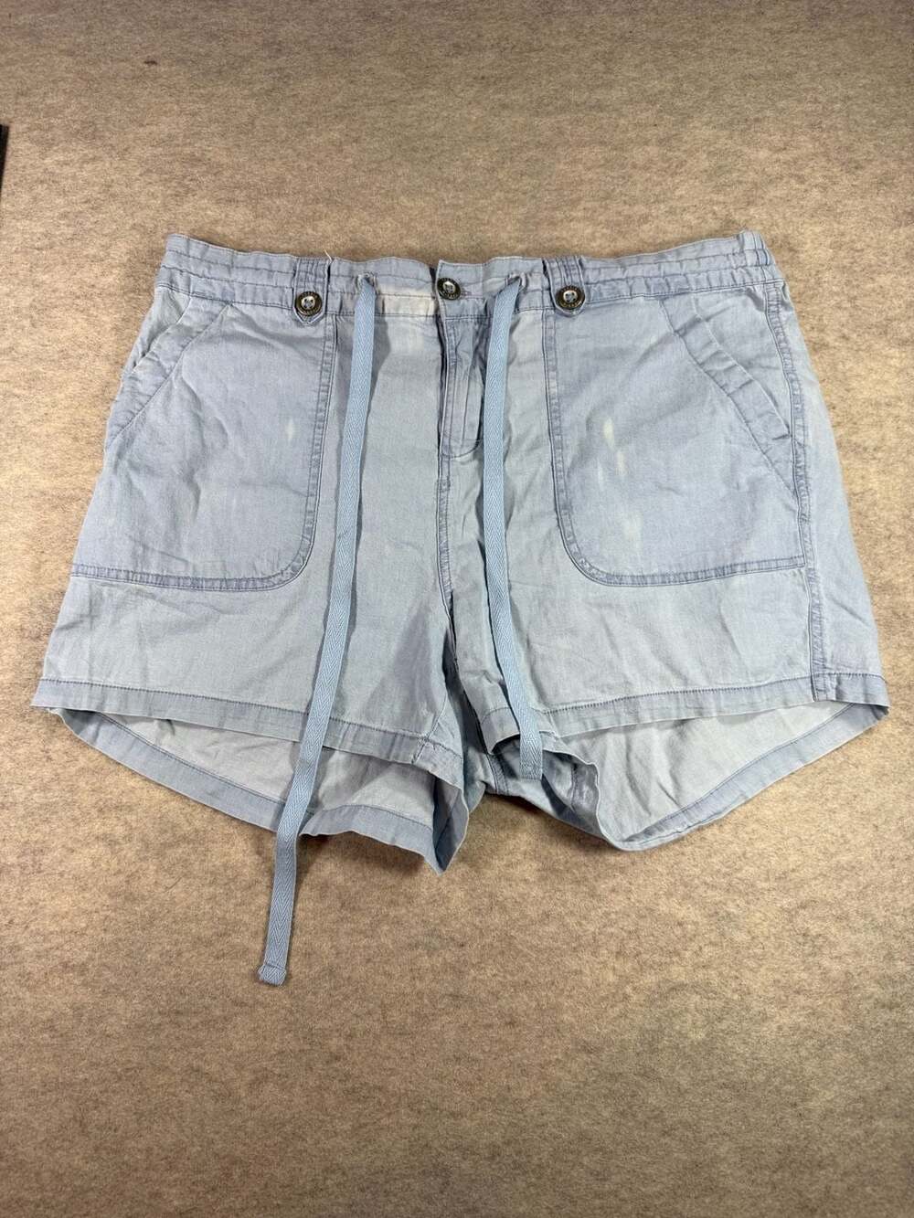 Torrid Denim Light Wash Elastic Waist Drawstring Utility Shorts